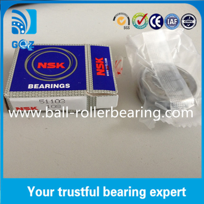OD 30mm Teel Cage Ball Thrust Bearings 51103 حمولة ثقيلة شهادة ISO9001