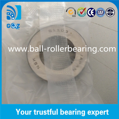 OD 30mm Teel Cage Ball Thrust Bearings 51103 حمولة ثقيلة شهادة ISO9001