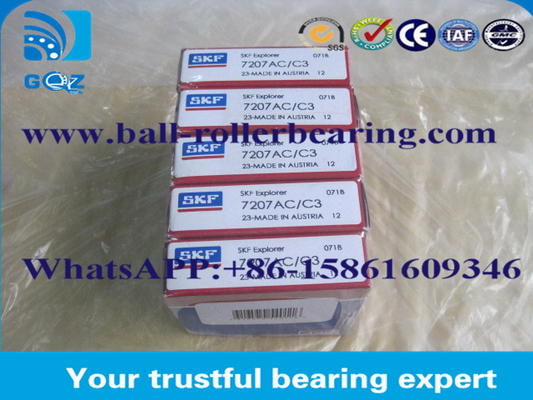 محامل الكرات ذات الاتصال الزاوي في صف واحد 7207AC C3 / V1 V2 V3 مستوى الاهتزاز