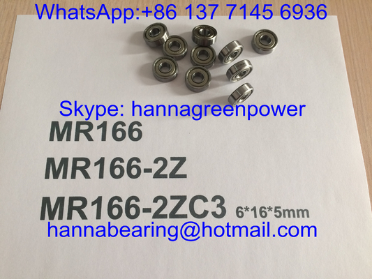 MR166ZZ / MR166-2ZC3 / MR166Z محامل كرة حفرة عميقة مع دروع معدنية ، 6 * 16 * 5mm
