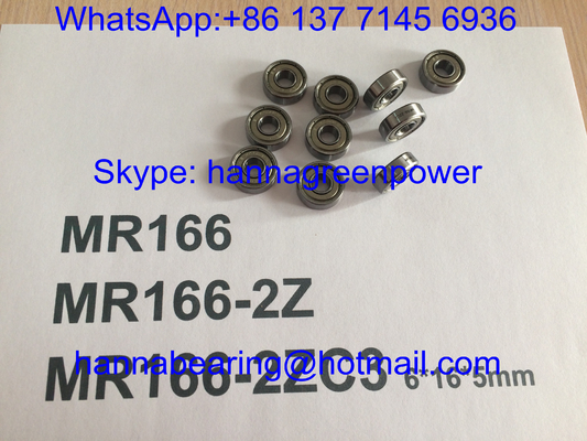 MR166ZZ / MR166-2ZC3 / MR166Z محامل كرة حفرة عميقة مع دروع معدنية ، 6 * 16 * 5mm