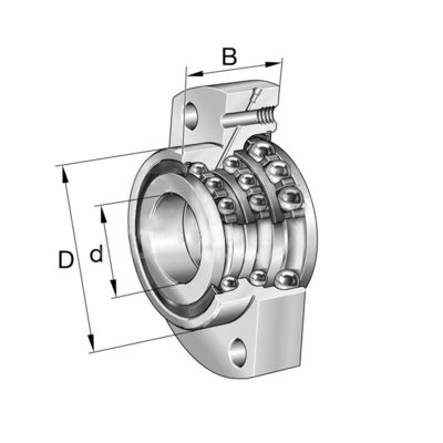 INA DKLFA40115-2RS وحدة حمالة الكرة اللاصقة الزاوية ذات الاتجاهين 40 * 72 * 42mm