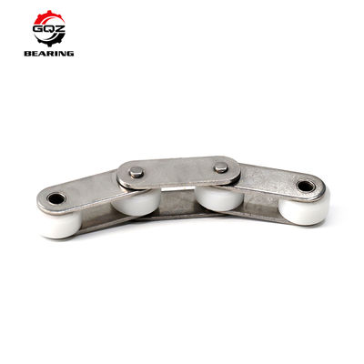 C2062SS Stainless Steel Double Pitch Conveyor Chain with Nylon Rollers 38.1mm Pitch 22.23mm Roller Diameter