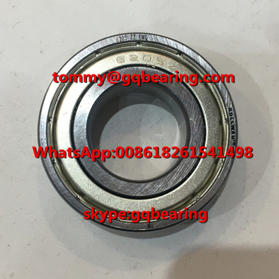 مواد الصلب Gcr15 ROLLWAY 6205ZZ EMQ محامل كرة حفرة عميقة معدنية