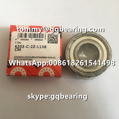 البرتغال الأصلي FAG 6203-C-2Z-L138 CM محامل كرة حفرة عميقة 6203-C-2Z محامل