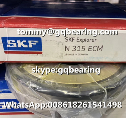 Gcr15 مواد الصلب SKF N315ECM سلسلة واحدة أسطوانية حمالة عجلة