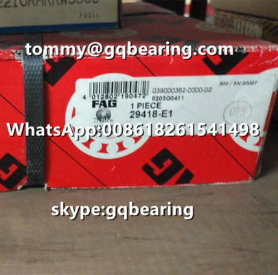 ألمانيا المنشأ Gcr15 المادة FAG 29418-E1 29418-E1-XL الدفع المحمول الكروي