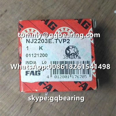 قفص النيلون Gcr15 المادة الفولاذية FAG NJ2203E.TVP2 صف واحد أسطواني عجلات 17 × 40 × 16 مم