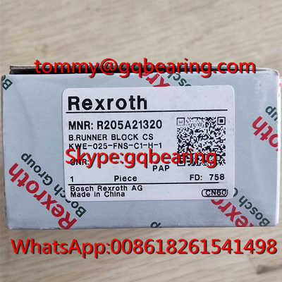 مادة الفولاذ الكربوني Rexroth R205B81320 Runner Block KWE-020-FLS-C1-H-1 Ball Rail RunnerBlock