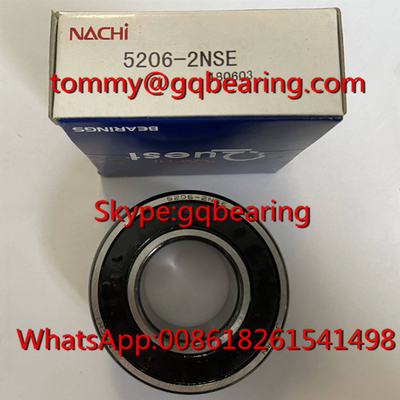 GCR15 المواد الفولاذية NACHI 5206-2NSE صف مزدوج زاوية الاتصال الكرة محمل أغلفة نوع ZZ 2RS مفتوحة