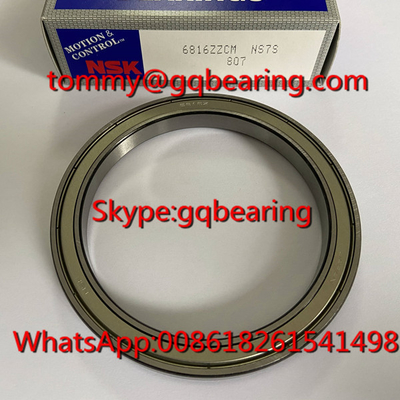اليابان منشأ Gcr15 مواد الصلب NSK 6816ZZCM الحائط الرقيق الكرة الغطاء العميق 80 × 100 × 10 مم