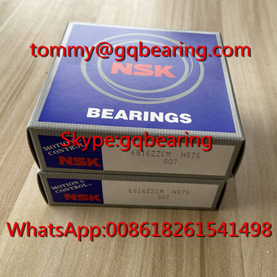 اليابان منشأ Gcr15 مواد الصلب NSK 6816ZZCM الحائط الرقيق الكرة الغطاء العميق 80 × 100 × 10 مم