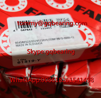 Open Type FAG 61819-Y Thin Wall Deep Groove Ball Bearing 95x120x13mm أجهزة الكمبيوتر المحمولة المفتوحة