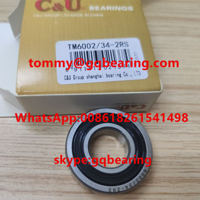 TM6002 / 34-2RS مطاط مغلق حلقات الكرة العميقة OD 34mm